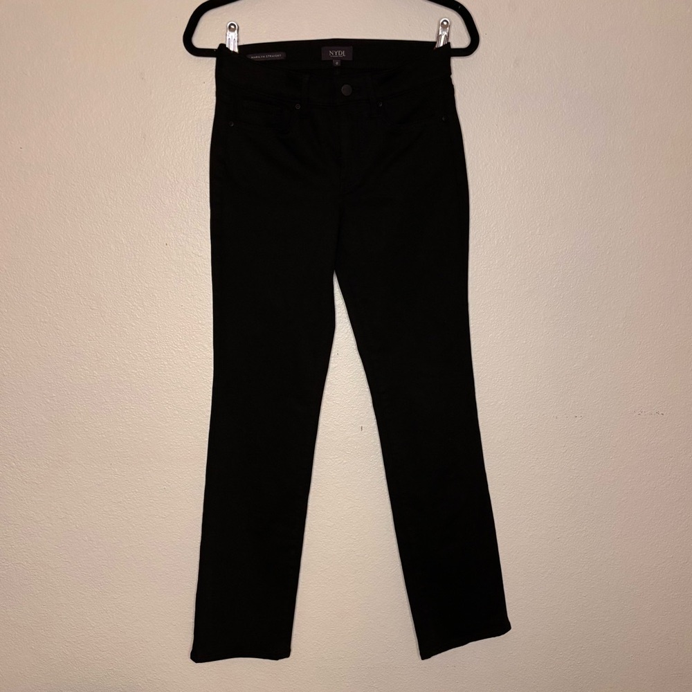 NYDJ Marilyn Straight Jeans Women’s 0 Charcoal Grey Lift Tuck Premium Denim